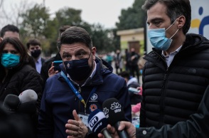 Ο Νίκος Χαρδαλιάς με τον πρόεδρο του ΕΟΔΥ, Παναγιώτη Αρκουμανέα