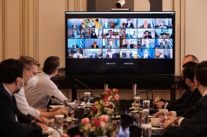 Στιγμιότυπο από τη σημερινή συνεδρίαση του Υπουργικού Συμβουλίου