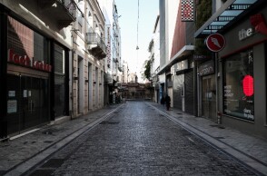 Η οδός Ερμού κατά τη διάρκεια του lockdown