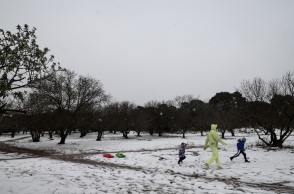 Χιονόπτωση στο Άλσος Συγγρού στην Κηφισιά