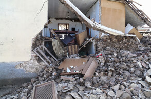 Σεισμός στην Ελασσόνα: Κατεστραμμένο σπίτι στο χωριό Αμούρι