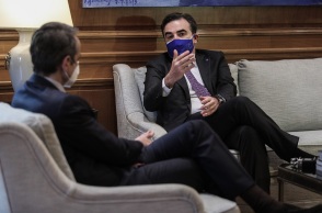 Συνάντηση Κυριάκου Μητσοτάκη με τον Μαργαρίτη Σχοινά