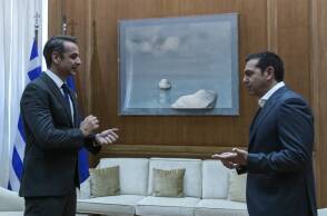 Συνάντηση του Κυριάκου Μητσοτάκη με τον Αλέξη Τσίπρα