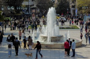Στιγμιότυπο στην πλατεία Συντάγματος 
