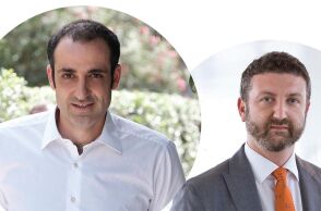 Ο Γρηγόρης Δημητριάδης αριστερά και ο Λεωνίδας Χριστόπουλος δεξιά