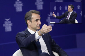 Οικονομικό Φόρουμ Δελφών: Κυριάκος Μητσοτάκης (Ένθετη: Πέδρο Σάντσεθ)