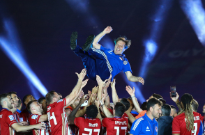 Ο Πέδρο Μαρτίνς μετά την κατάκτηση του πρωταθλήματος