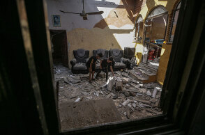 Βομβαρδισμένο τοπίο στη Λωρίδα της Γάζας μετά την αεροπορική επιδρομή από ισραηλινά μαχητικά - Σε ισχύ η εκεχειρία στην Παλαιστίνη