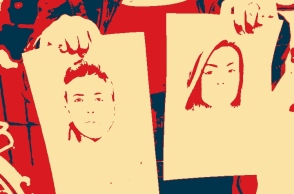 Σκίτσα με τον δημοσιογράφο Ρόμαν Προτάσεβιτς και τη σύντροφό του, Σοφία Σαπέγκα 