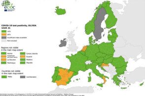 Κορωνοϊός: «Πράσινη» η Ελλάδα στον χάρτη του ΕCDC, καθώς ο δείκτης θετικότητας παραμένει κάτω από το 4%