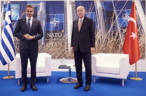Συνάντηση του Πρωθυπουργού Κυριάκου Μητσοτάκη με τον Τούρκο Πρόεδρο Ρετζέπ Ταγίπ Ερντογάν