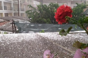 Φλώρινα: Ισχυρή χαλαζόπτωση 
