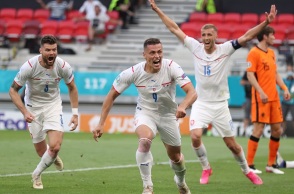 Euro 2020: Οι Τσέχοι πανηγυρίζουν το 2ο γκολ στον αγώνα κόντρα στην Ολλανδία