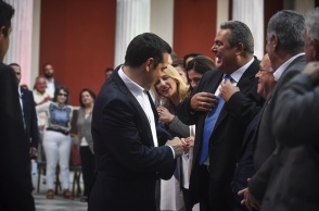 Αλέξης Τσίπρας και Πάνος Καμμένος στο Ζάππειο Μέγαρο