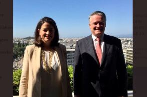 Η Νίκη Κεραμέως και ο Mathias Cormann