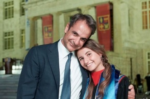 Ο Κυριάκος Μητσοτάκης με την κόρη του, Δάφνη