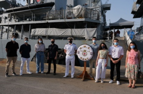 Η ομάδα φοιτητών Oceanos-NTUA επισκέφτηκαν την βρετανική φρεγάτα HMS Kent, σε ένα γεγονός που διοργάνωσε το British Council με την βρετανική πρεσβεία.