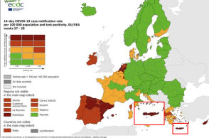 ECDC - Κορωνοϊός: Με κόκκινο χρώμα η Κρήτη στον επικαιροποιημένο χάρτη