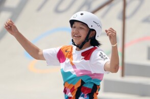 H χρυσή Ολυμπιονίκης στο σκέιτμπορντ γυναικών, Momiji Nishiya © EPA / JIJI PRESS