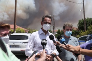 Ο πρωθυπουργός, Κυριάκος Μητσοτάκης, από την επίσκεψή του στην Ηλεία