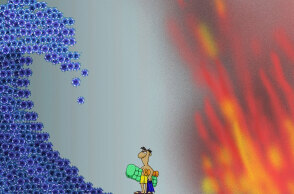 Αρκάς: Στο νέο του σκίτσο ο λουόμενος βρίσκεται ανάμεσα στο νέο κύμα κορωνοϊού και τις πυρκαγιές