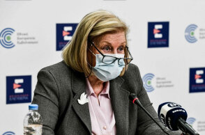 Η Μαρία Θεοδωρίδου στην τακτική ενημέρωση για τον εμβολιασμό κατά του κορωνοϊού στην Ελλάδα (ΦΩΤΟ ΑΡΧΕΙΟΥ)