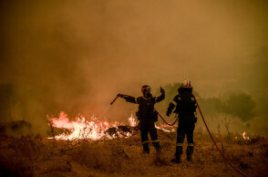Πυροσβέστες σε δασική πυρκαγιά στα Βίλια - Δεκάδες συλλήψεις τον Αύγουστο για εμπρησμό