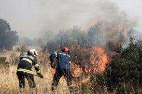 Πυροσβέστες επιχειρούν σε πυρκαγιά
