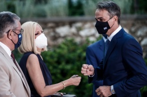 Επίσκεψη Κυριάκου Μητσοτάκη στη Φώφη Γεννηματά