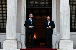 ΣΥΝΑΝΤΗΣΗ ΤΟΥ ΠΡΩΘΥΠΟΥΡΓΟΥ ΚΥΡ. ΜΗΤΣΟΤΑΚΗ ΜΕ ΤΟΝ ΠΡΟΕΔΡΟ ΤΗΣ ΑΙΓΥΠΤΟΥ A. F. EL-SISI