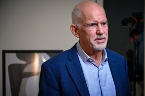 Ο πρώην πρωθυπουργός της Ελλάδας και υποψήφιος πρόεδρος του ΚΙΝΑΛ, Γιώργος Παπανδρέου