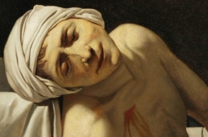 Λεπτομέρεια από το έργο "Ο θάνατος του Μαρά" που παρουσιάζεται στην Εθνική Πινακοθήκη στην έκθεση «Αναζητώντας την αθανασία. Η τέχνη του πορτραίτου στις συλλογές του Λούβρου»