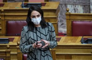 Η υφυπουργός Εργασίας και Κοινωνικών Υποθέσεων Δόμνα Μιχαηλίδου 