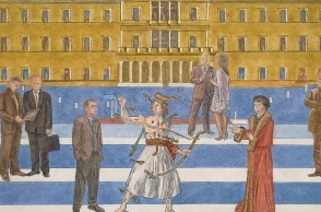 Έργο του Γιώργου Αυγέρου στην έκθεση "Το '21 των φίλων" στην γκαλερί Alma