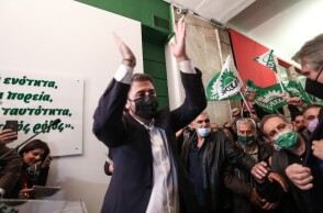 Ο Νίκος Ανδρουλάκης μετά τη νίκη στις εκλογές του ΚΙΝΑΛ