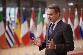 Ο Κυριάκος Μητσοτάκης στις Βρυξέλλες κάνει δηλώσεις