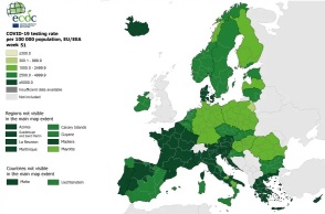 Χάρτης για τη διενέργεια τεστ για τον κορωνοϊό