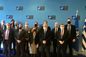 Ο Χρήστος Στυλιανίδης, υπουργός Κλιματικής Αλλαγής και Πολιτικής Προστασίας, με Ευρωπαίους αξιωματούχους