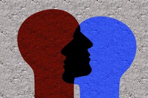 Κόκκινο και μπλε πρόσωπο