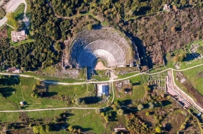 Αρχαίο θέατρο Δωδώνης, αεροφωτογραφία