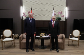 Ο Ρετζέπ Ταγίπ Ερντογάν και ο Βλάντιμιρ Πούτιν