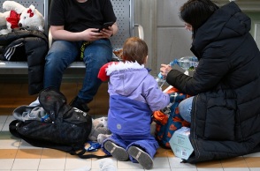 Μια οικογένεια ουκρανών στην Πολωνία.