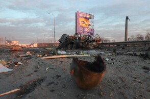 Πολεμικό σκηνικό στο Κίεβο μετά από βομβαρδισμό