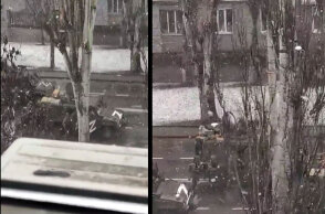 Ρώσοι στρατιώτες μέσα στην πόλη Χερσώνα στην Ουκρανία