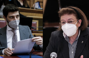 Νικόλας Γιατρομανωλάκης και Λίνα Μενδώνη