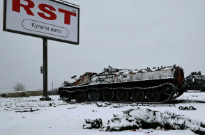 Κατεστραμμένο ρωσικό στρατιωτικό όχημα στην Ουκρανία