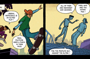 Ι, the People: Σελίδα από το κόμικ των Τάκη Παππά και Αλέκου Παπαδάτου