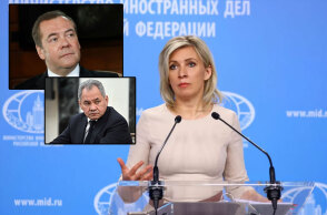 Μαρία Ζαχάροβα (κεντρική), Ντμίτρι Μεντβέντεφ και Σεργκέι Σοϊγκού (Ένθετες)