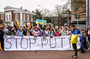 Διαδήλωση στη Χάγη για τον πόλεμο στην Ουκρανία