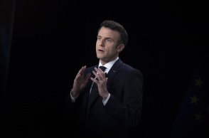 Ο πρόεδρος της Γαλλίας, Εμανουέλ Μακρόν, στην παρουσίαση του προεκλογικού του προγράμματος